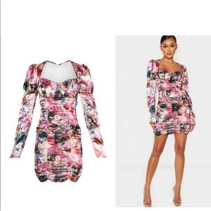 PrettyLittleThing Multi Satin Bodycon dress